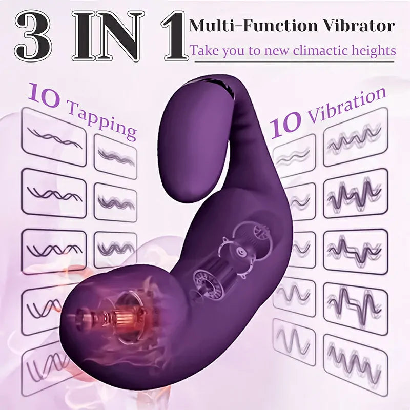 3 in 1 Silicone Vibrating Heating G Spot Vibrator