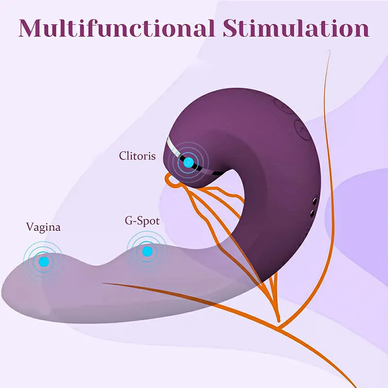 3 In 1 Sucking Vibration Waterproof G Spot Vibrator
