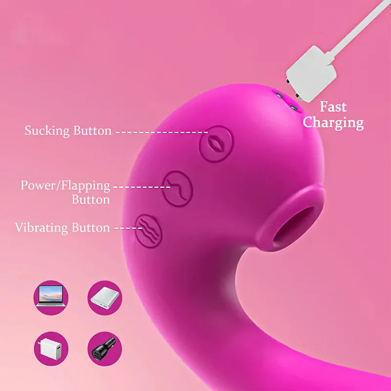 3 In 1 Clitoral Sucking 5 Licking 10 Vibrating G Spot Vibrator