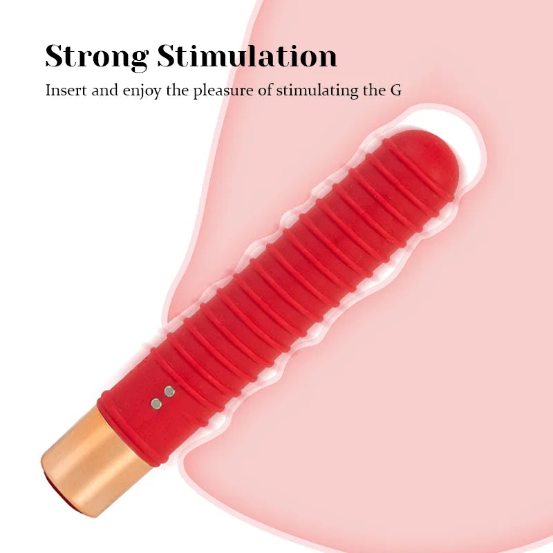 7 Vibrations Rechargeable Threaded Lipstick Bullet Vibrator