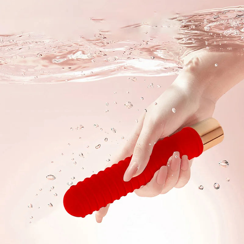 7 Vibrations Rechargeable Threaded Lipstick Bullet Vibrator