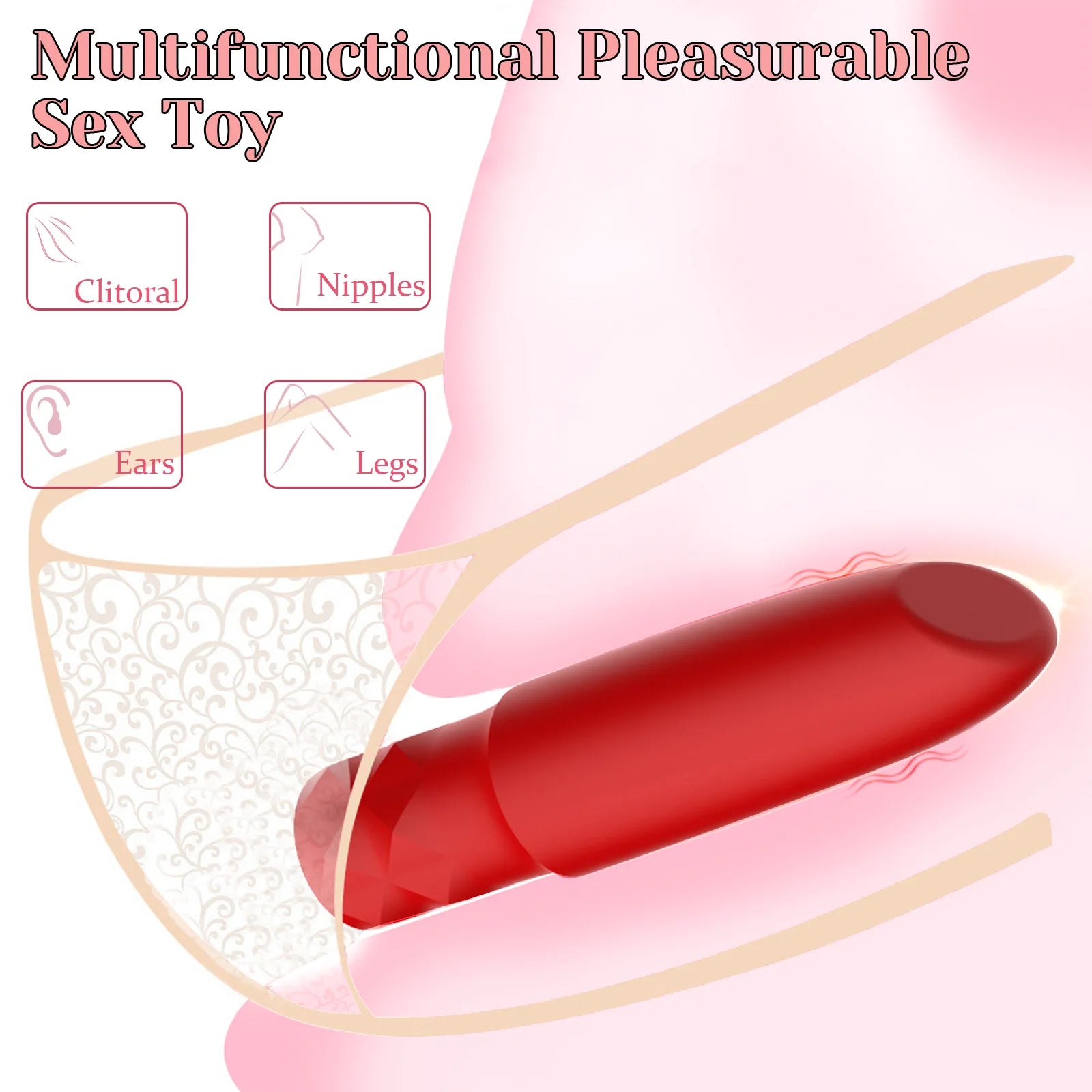 10 Powerful Vibrating Modes Rechargeable Lipstick Vibrator