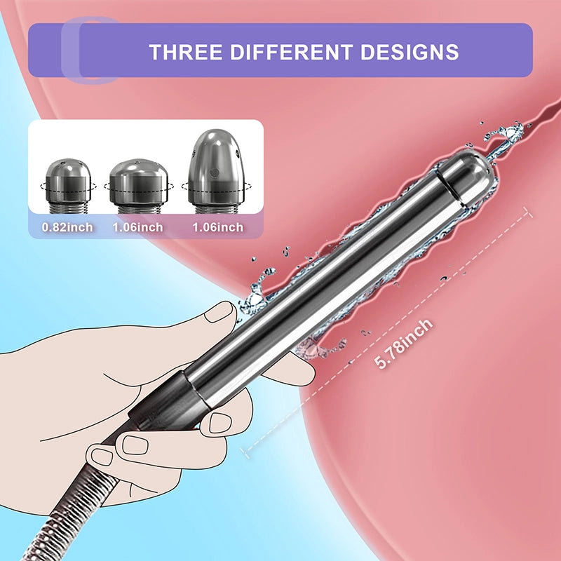 Aluminum Anal Douche with 3Pc Head