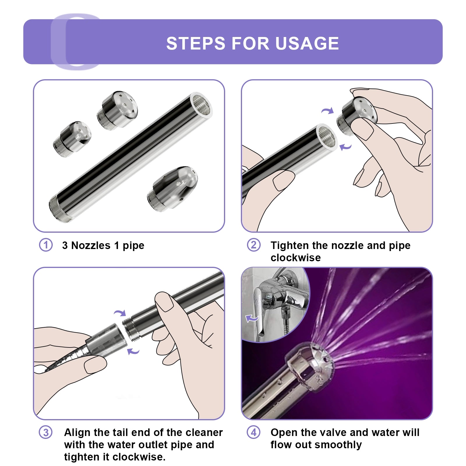 Aluminum Anal Douche with 3Pc Head