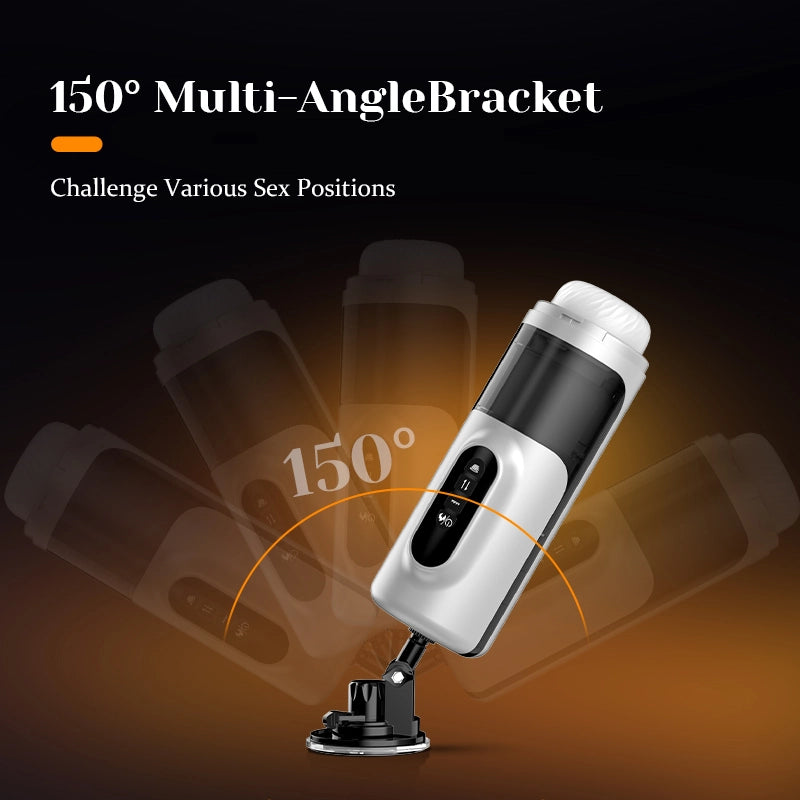 6 In 1 Thrusting Vibrating Heated Male Masturbator with Silicone Sleeve