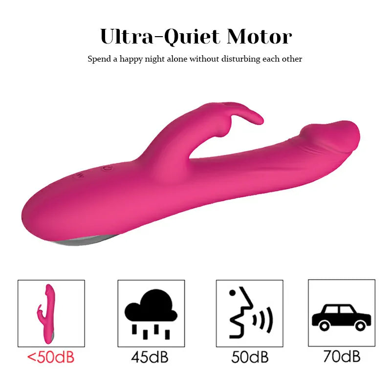 10 Vibration & 3 Thrust Modes Realistic Glans Rabbit Vibrator
