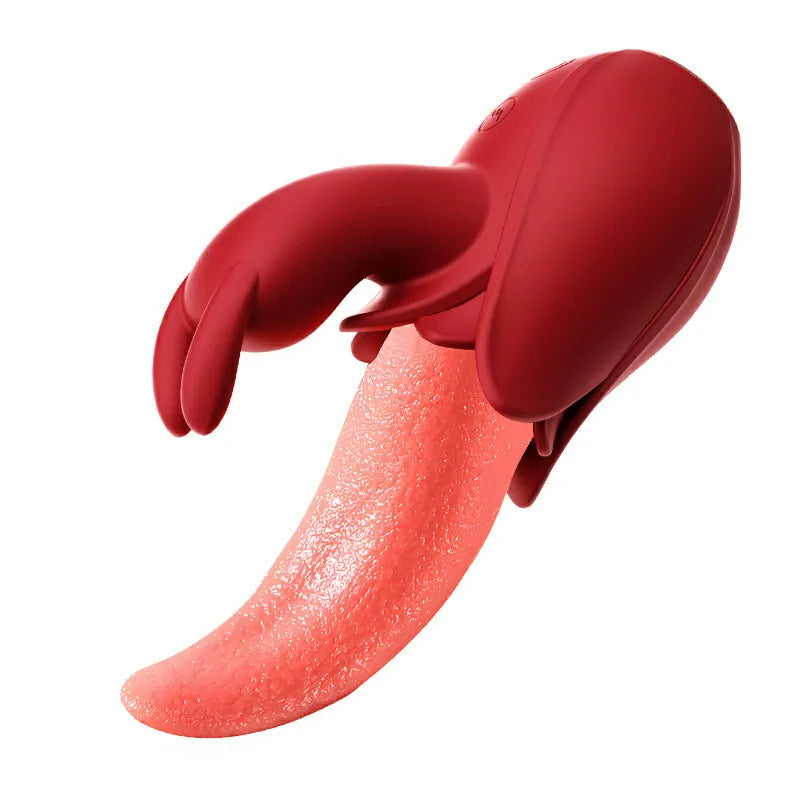 Silicone Tongue Rabbit Vibrator with Licking & Tapping