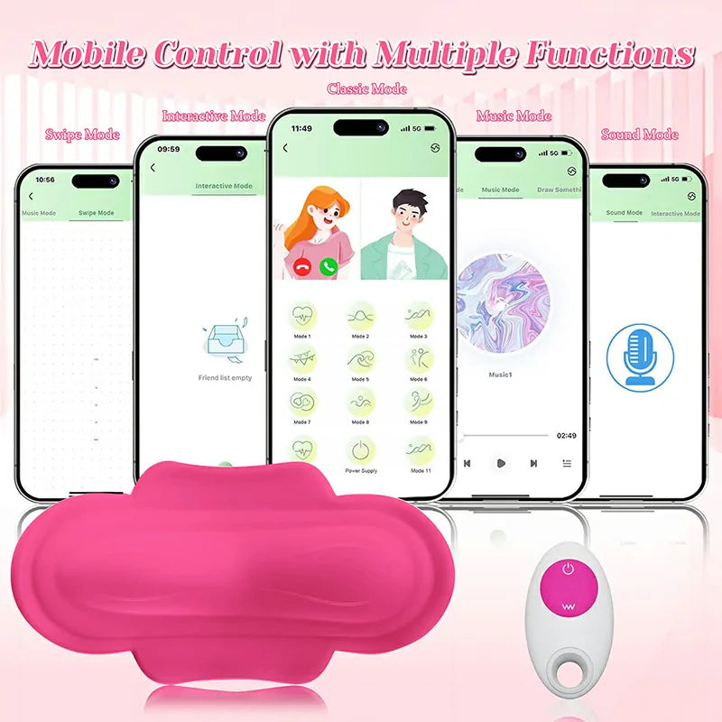 11 Vibration Invisible Wearable Silicone APP Controlled Vibrator