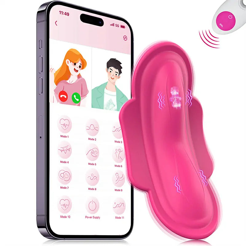 11 Vibration Invisible Wearable Silicone APP Controlled Vibrator