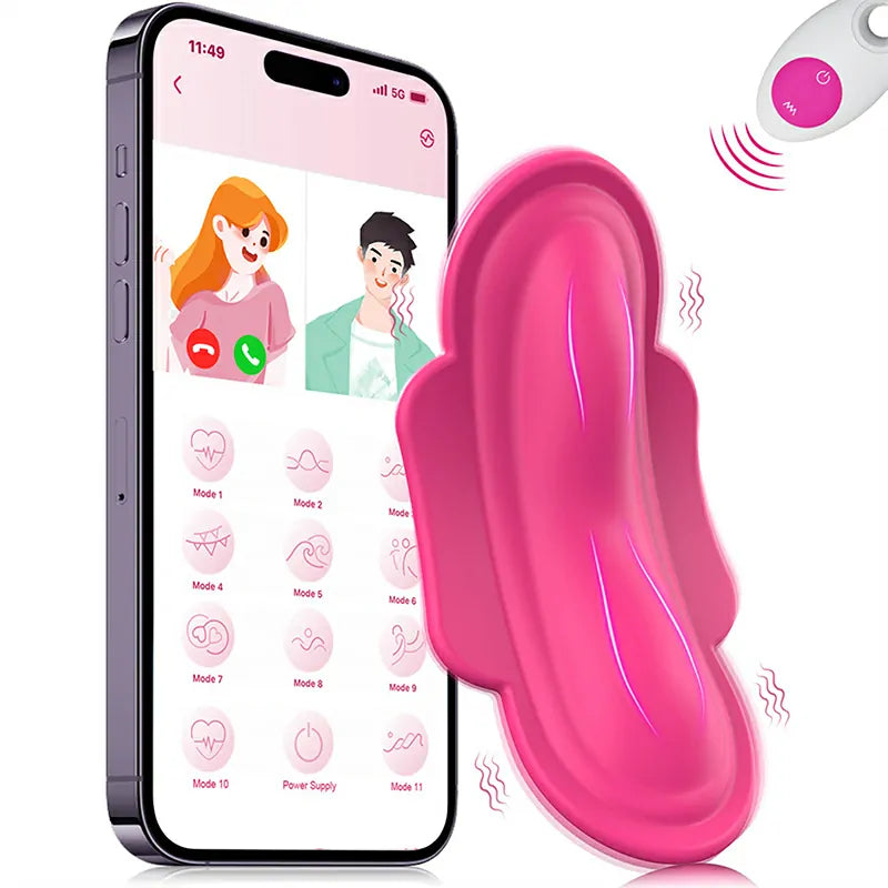 11 Vibration Invisible Wearable Silicone APP Controlled Vibrator