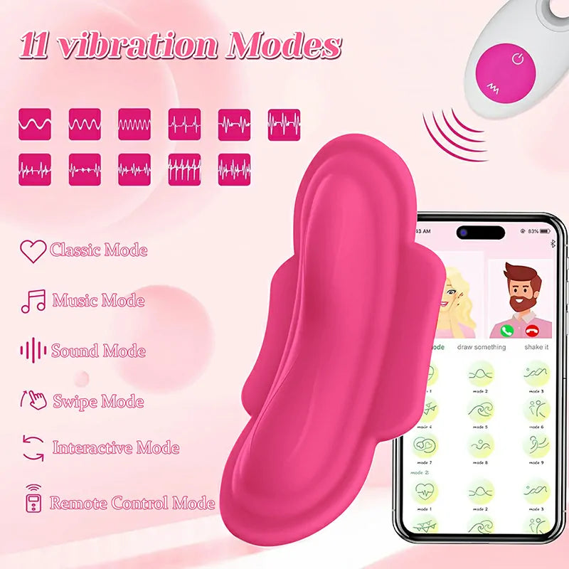 11 Vibration Invisible Wearable Silicone APP Controlled Vibrator