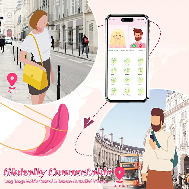 11 Vibration Invisible Wearable Silicone APP Controlled Vibrator