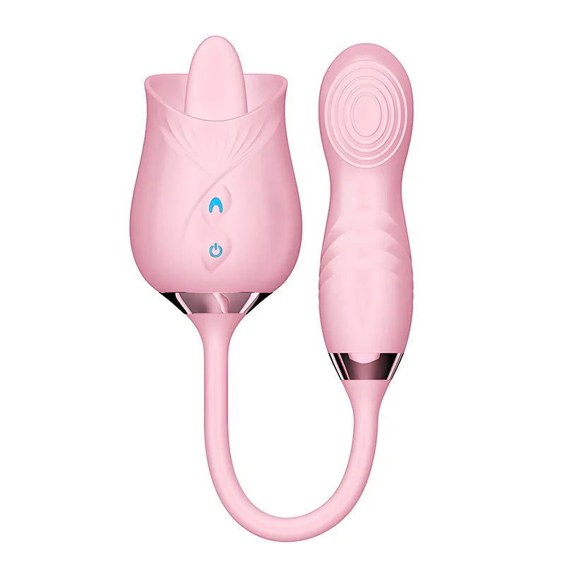 Multifunctional Clit Licking Rose Vibrator with Vibrating Stimulator