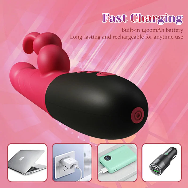 8 Frequency Vibrating & Tapping Thrusting Rabbit Vibrator