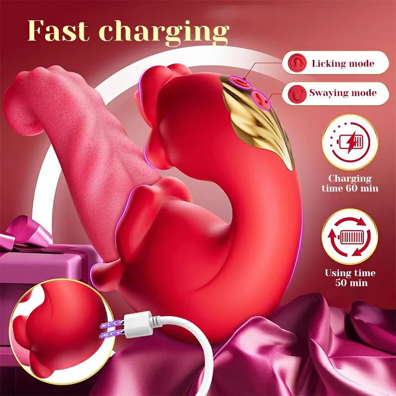 3 ln 1 Strong Licking & Swing Vibrating Tongue Vibrator