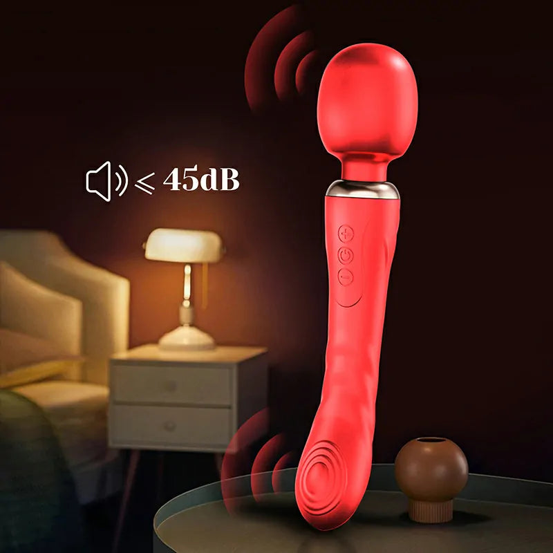 2 in 1 Rechargeable 10 Powerful Vibration Modes Wand Vibrator