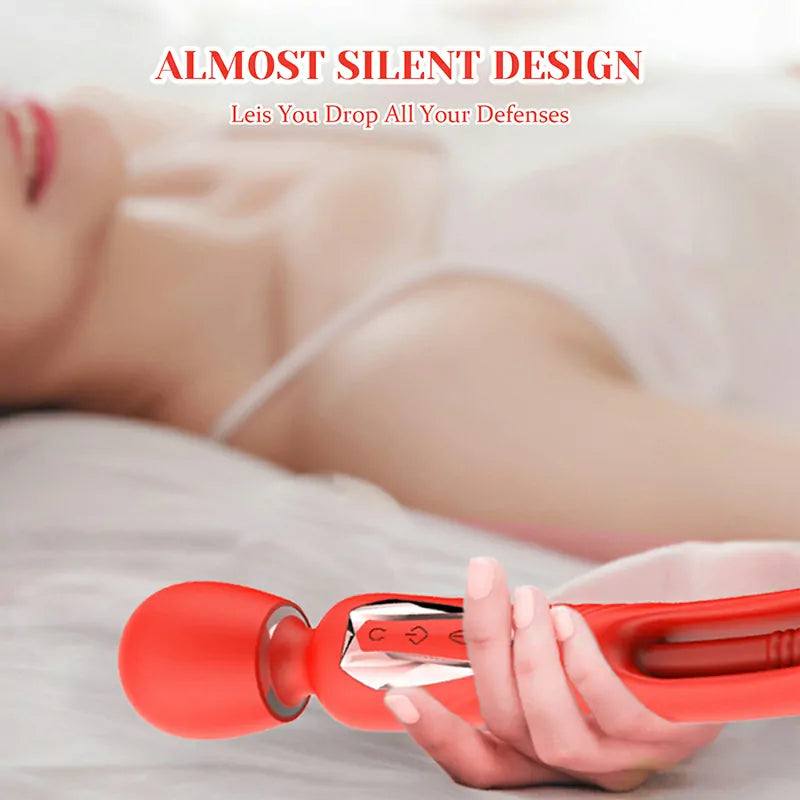 2 In 1 Powerful Vibration & Flapping Wand Vibrator