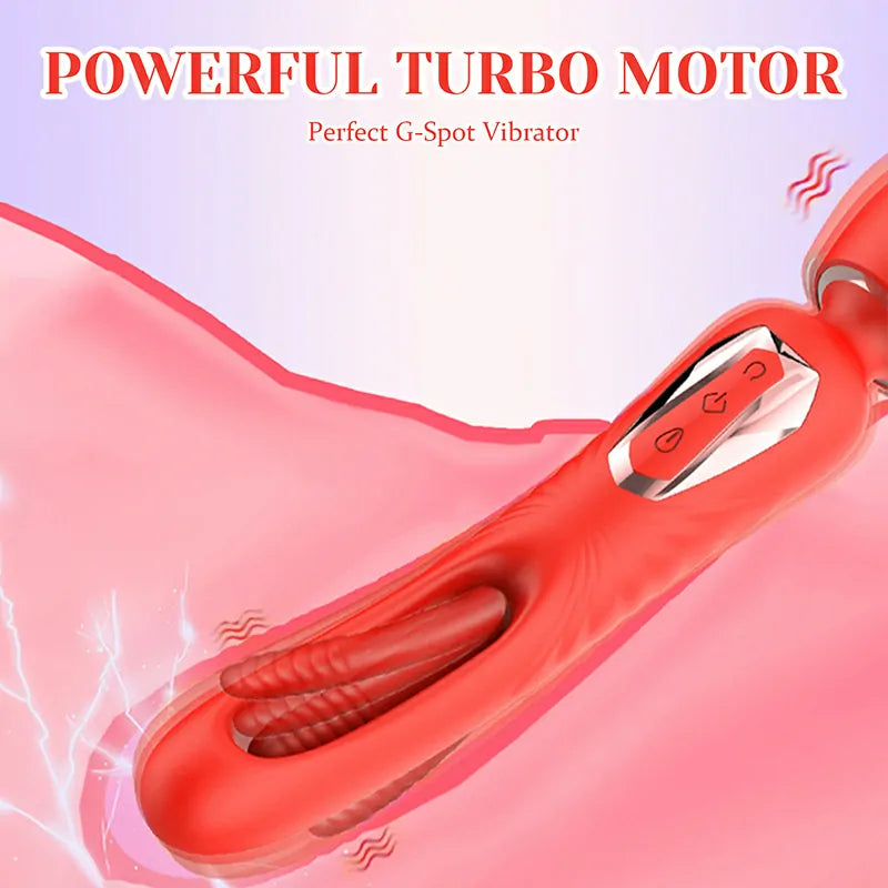 2 In 1 Powerful Vibration & Flapping Wand Vibrator