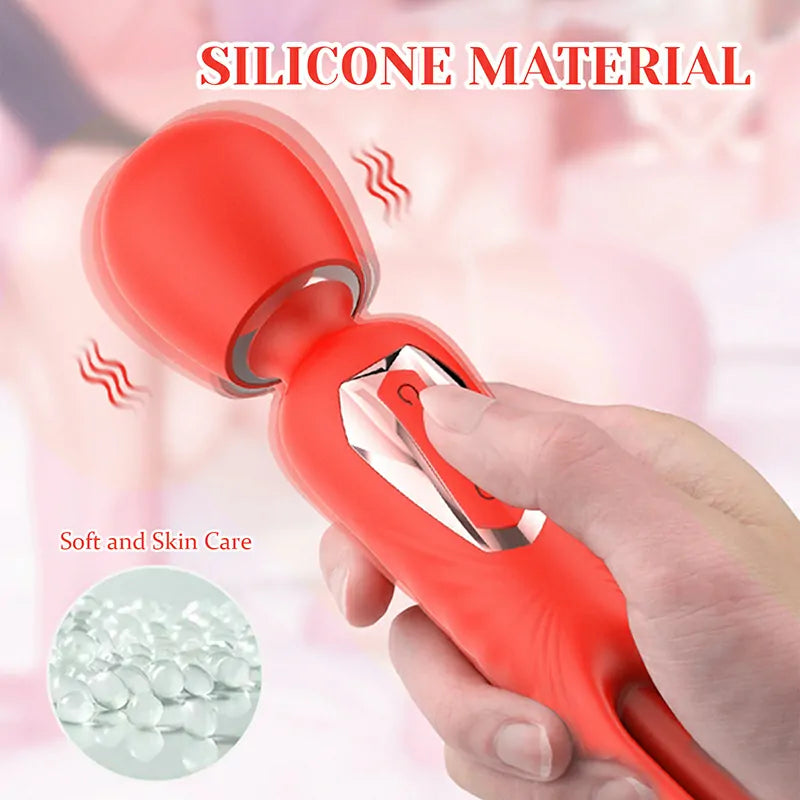 2 In 1 Powerful Vibration & Flapping Wand Vibrator