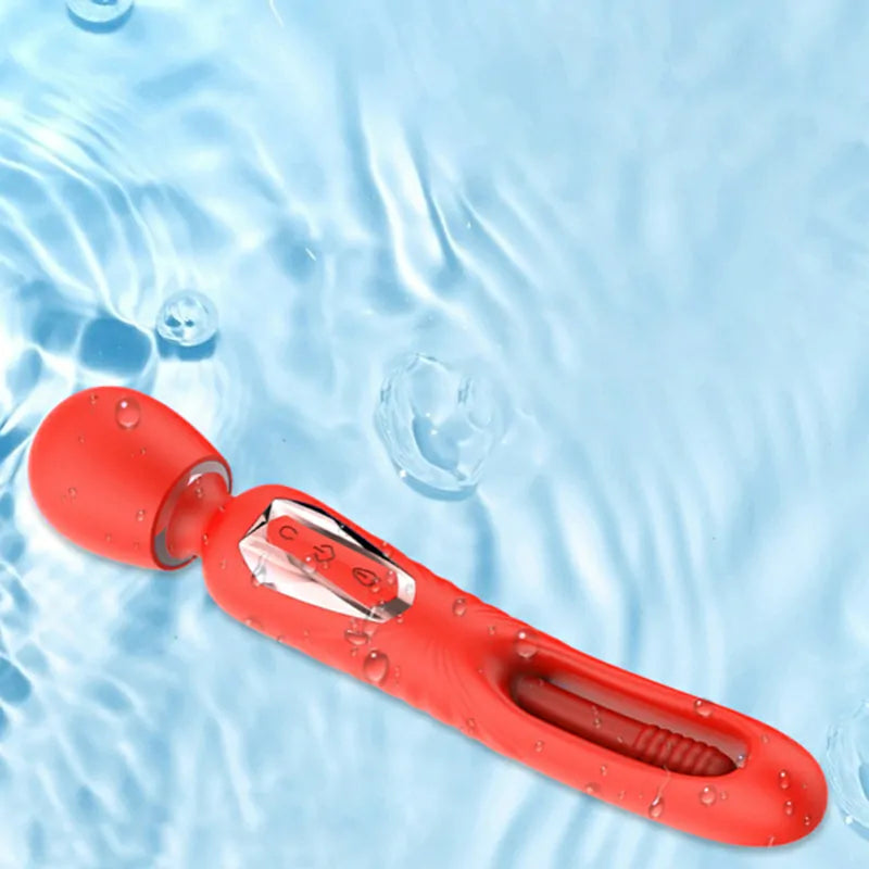 2 In 1 Powerful Vibration & Flapping Wand Vibrator