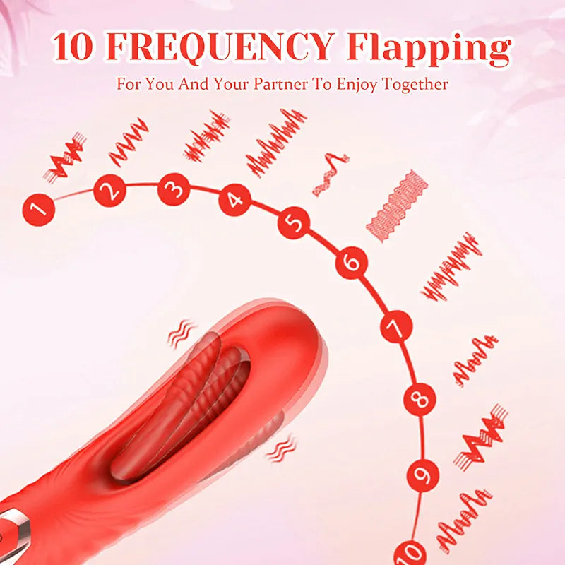 2 In 1 Powerful Vibration & Flapping Wand Vibrator