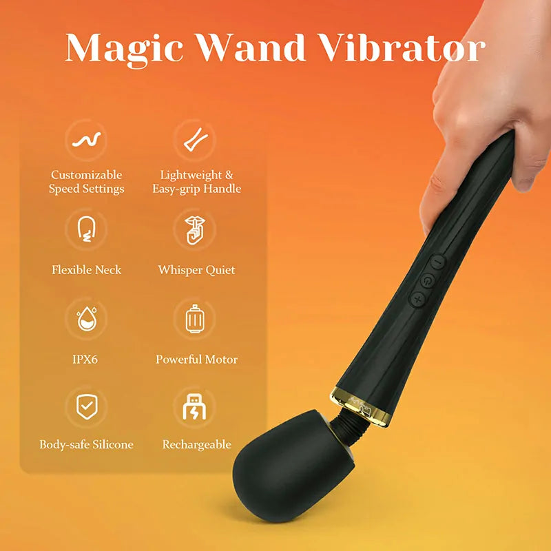 5 Frequency & 3 Gears Speed Vibration Classic Wand Vibrator