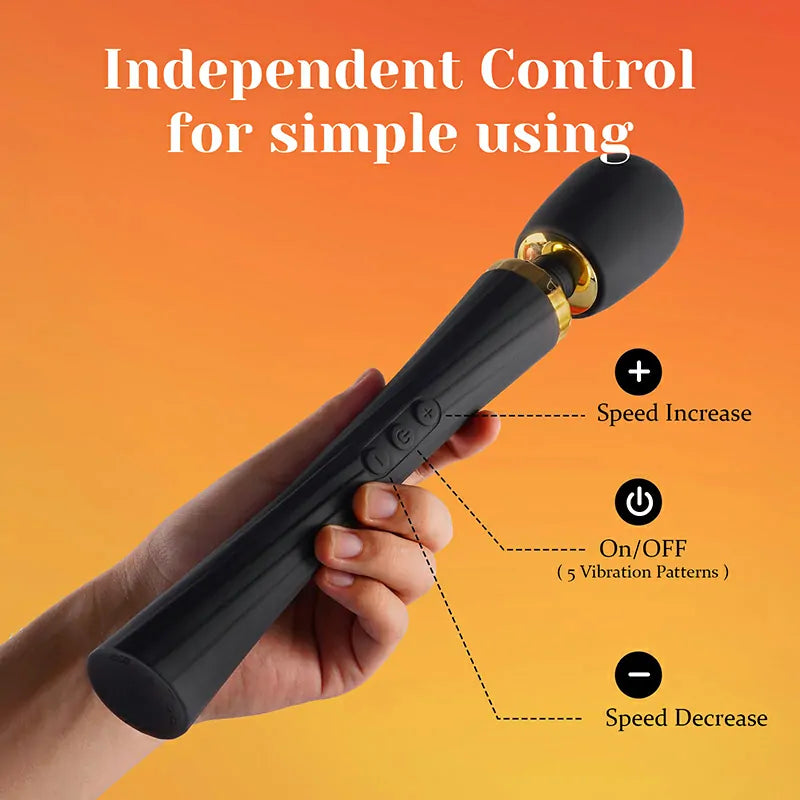 5 Frequency & 3 Gears Speed Vibration Classic Wand Vibrator