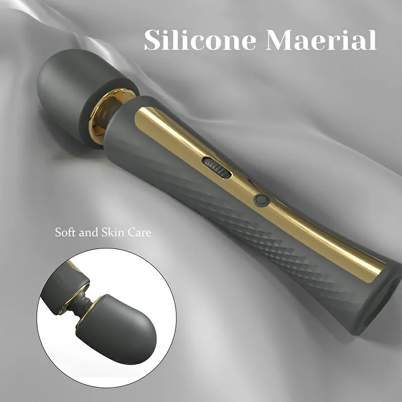 7 Vibration Modes Roller Control Silicone Rechargeable Wand Vibrator