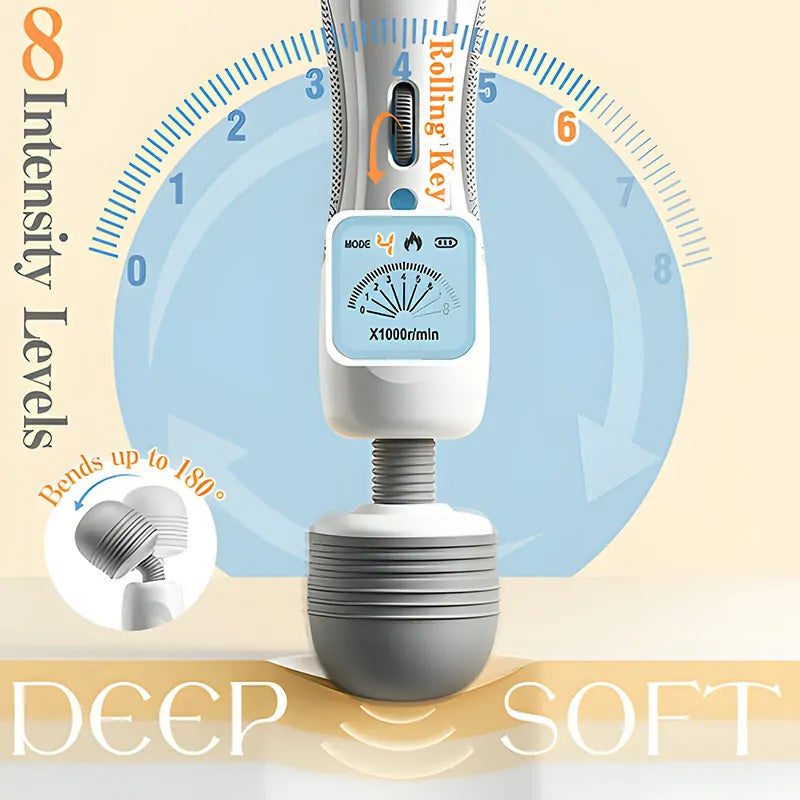 9 Vibration Modes Portable Bendable Wand Vibrator