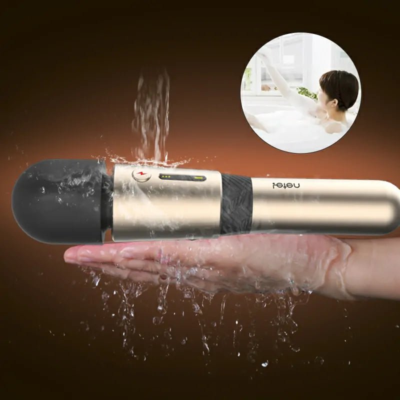 3 Gears Speed & 7 Frequency Vibrating Rechargeable Wand Vibrator