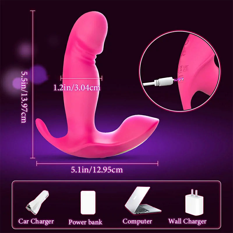 10 Modes Vibrating & Wiggles Remote Control Wearable Vibrator
