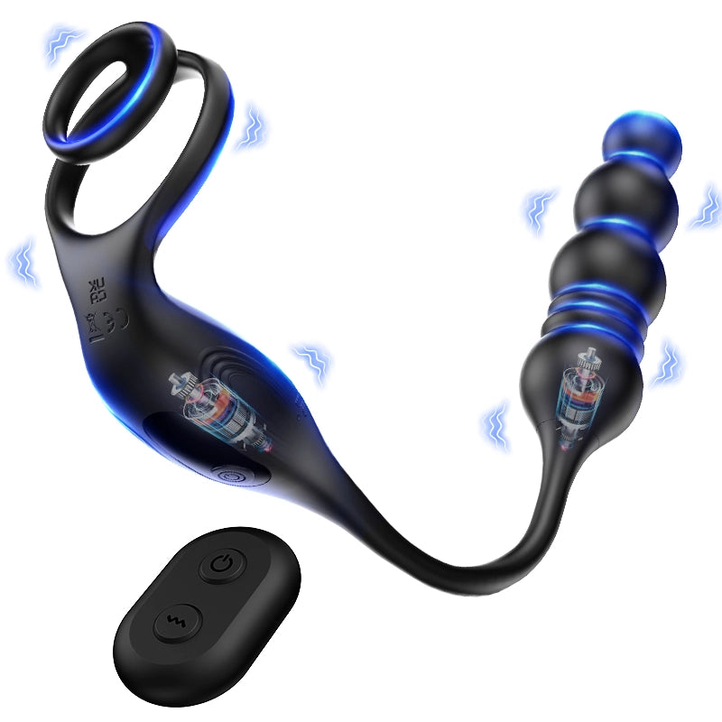 3 in 1 Wearable Remote Control Thrusting Vibrating Anal Beads