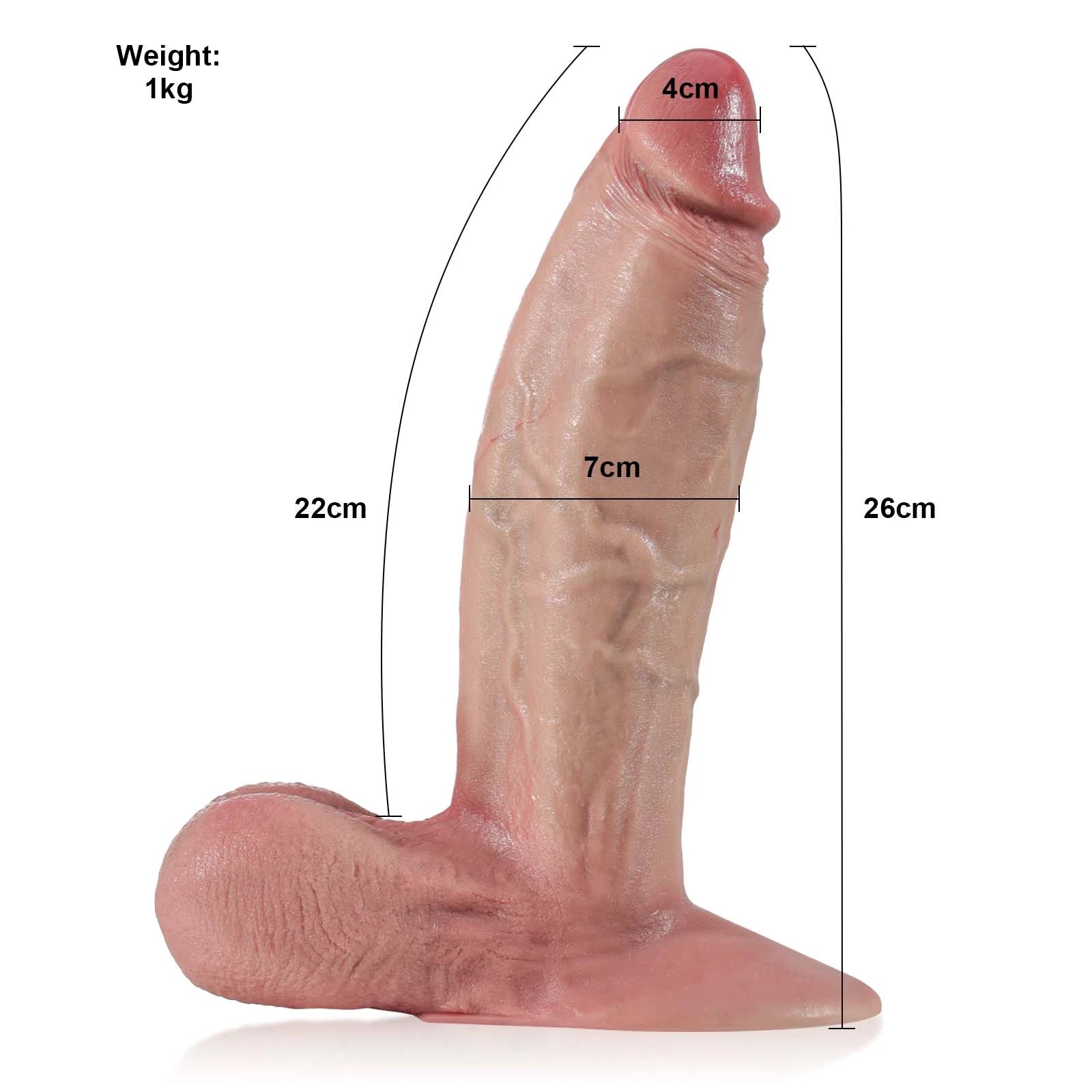 10.2 Silicone Dildo with Swinging Ball and Vacuum U-Lock Suction Cup