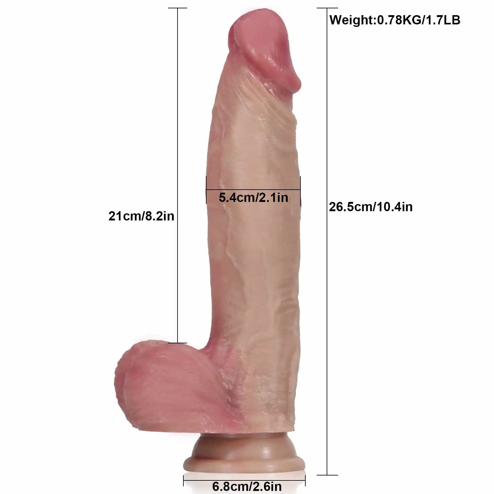 10.41 Real Touch Dual Density Flesh Colored Silicone Dildo