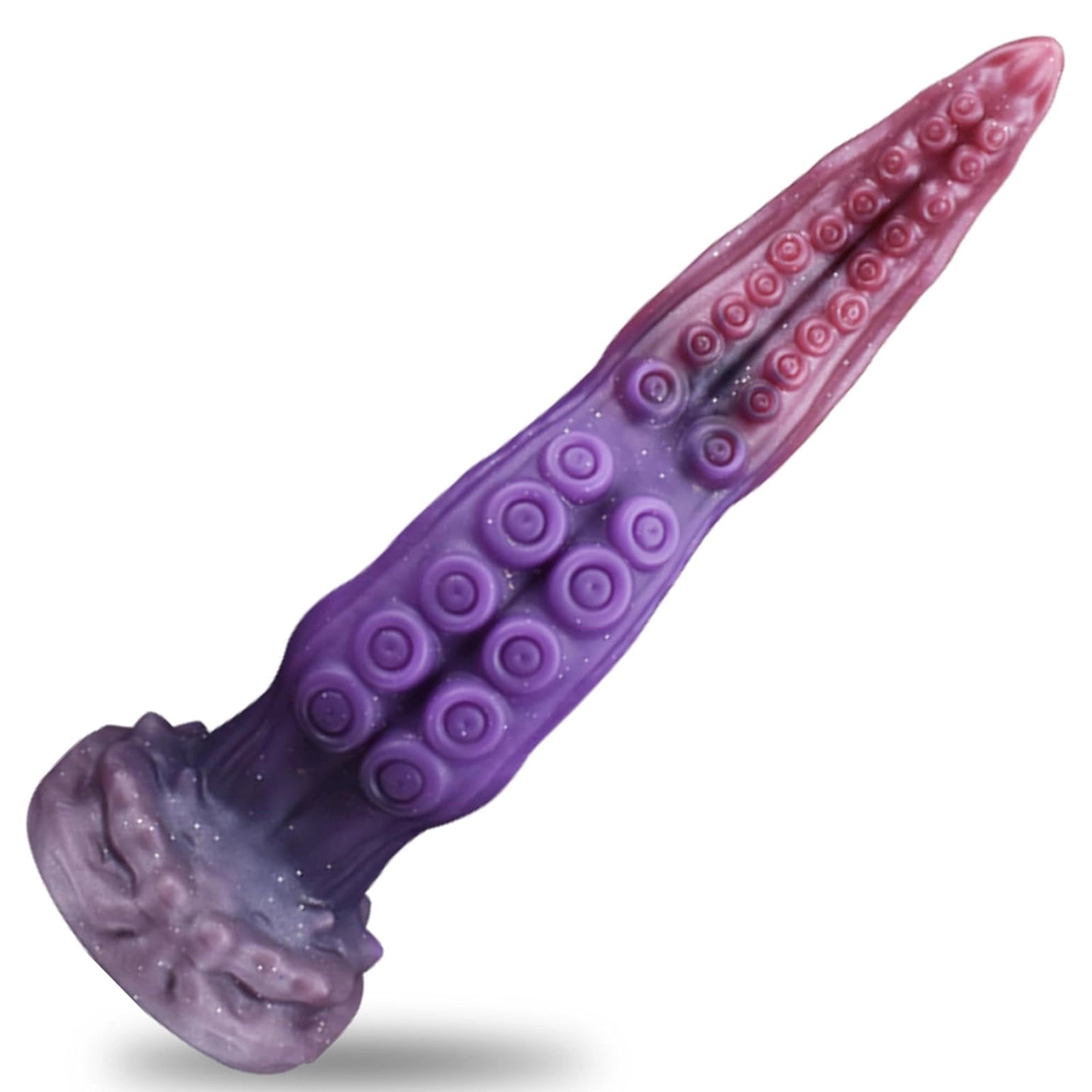 10" Octopus Tentacle Dildo Silicone Pink Purple Gradient Suction Cup Mount
