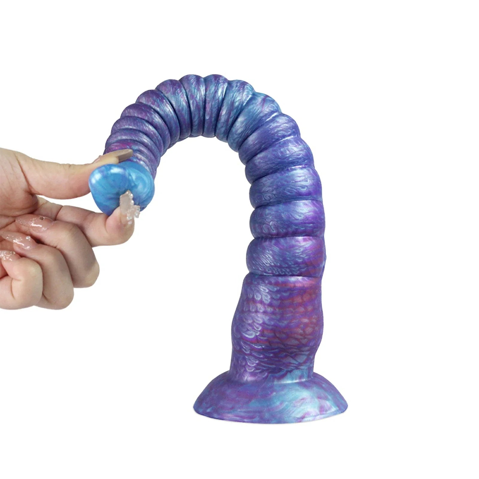 16.8 Inch Realistic Tentacle Dildo Circular Texture Curved Design