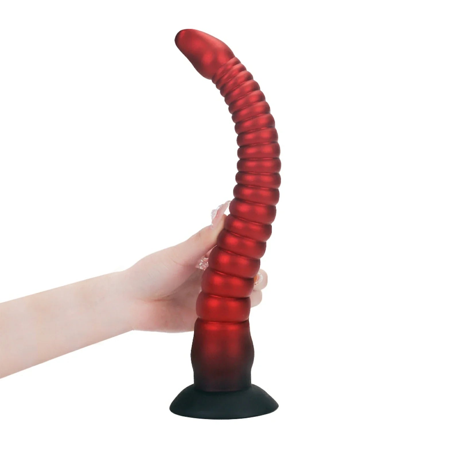 16.8 Inch Tentacle Dildo Ringed Texture Suction Base Fantasy Play
