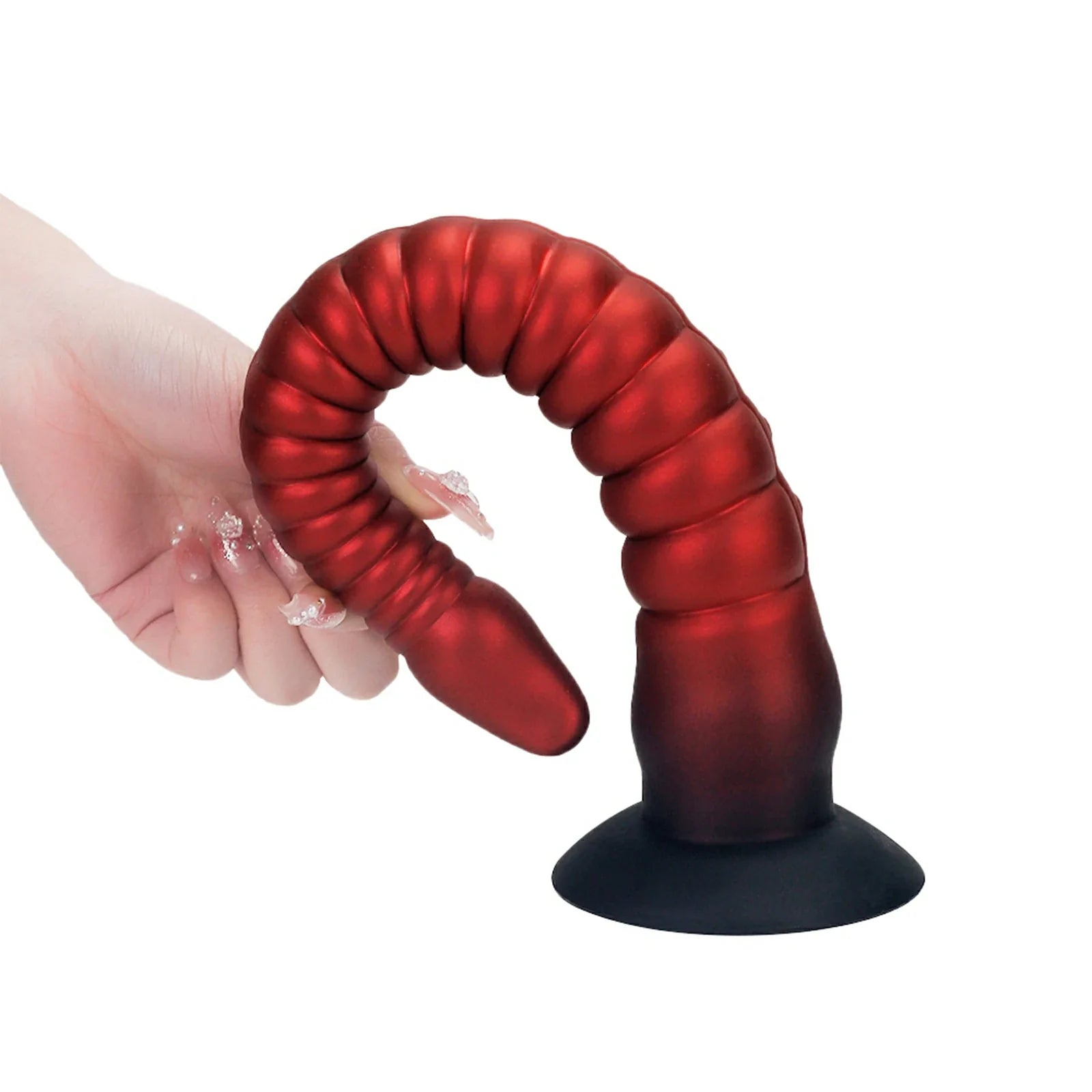 16.8 Inch Tentacle Dildo Ringed Texture Suction Base Fantasy Play