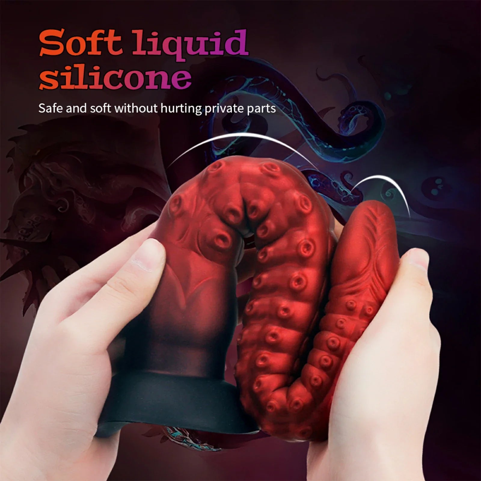 16.8 Inch Tentacle Dildo Ringed Texture Suction Base Fantasy Play