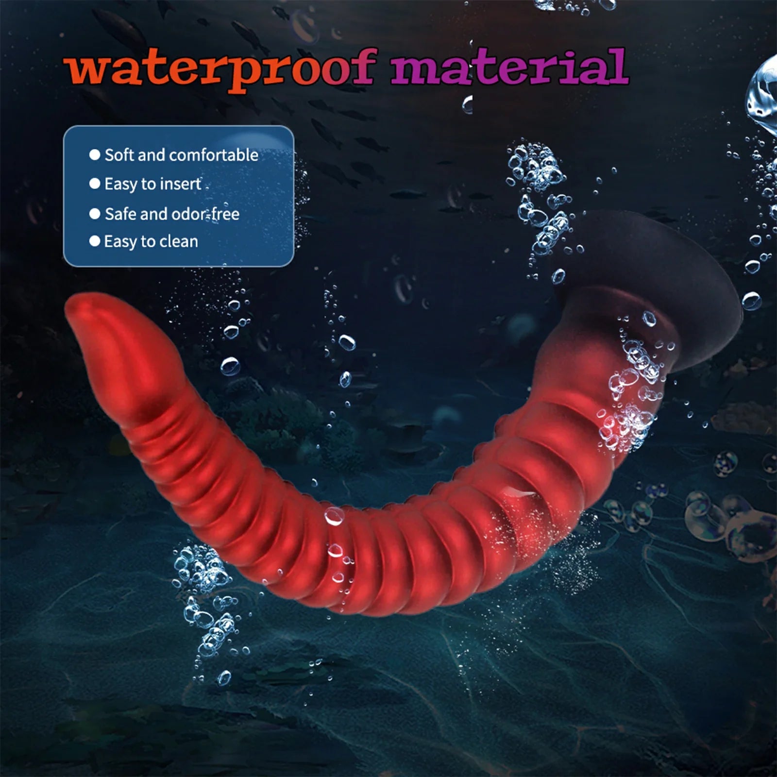 16.8 Inch Tentacle Dildo Ringed Texture Suction Base Fantasy Play