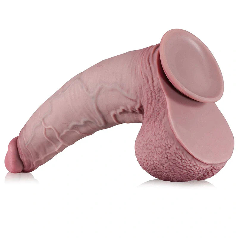16" Ultra Huge Curved Suction Cup Dildo
