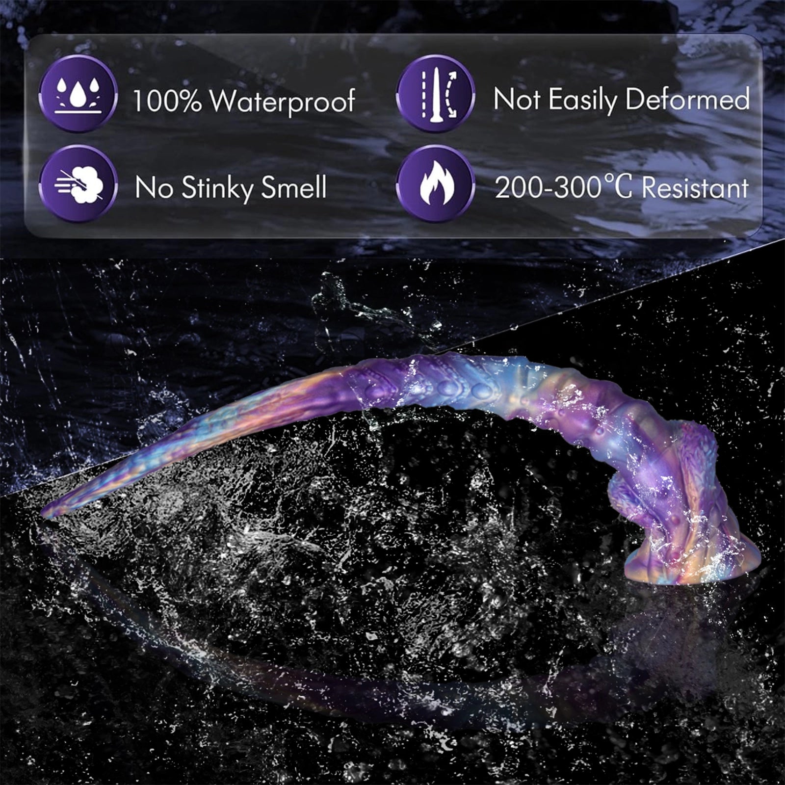 17.5 Fantasy Tentacle Dildo with Ocean Swirl Texture Suction Cup