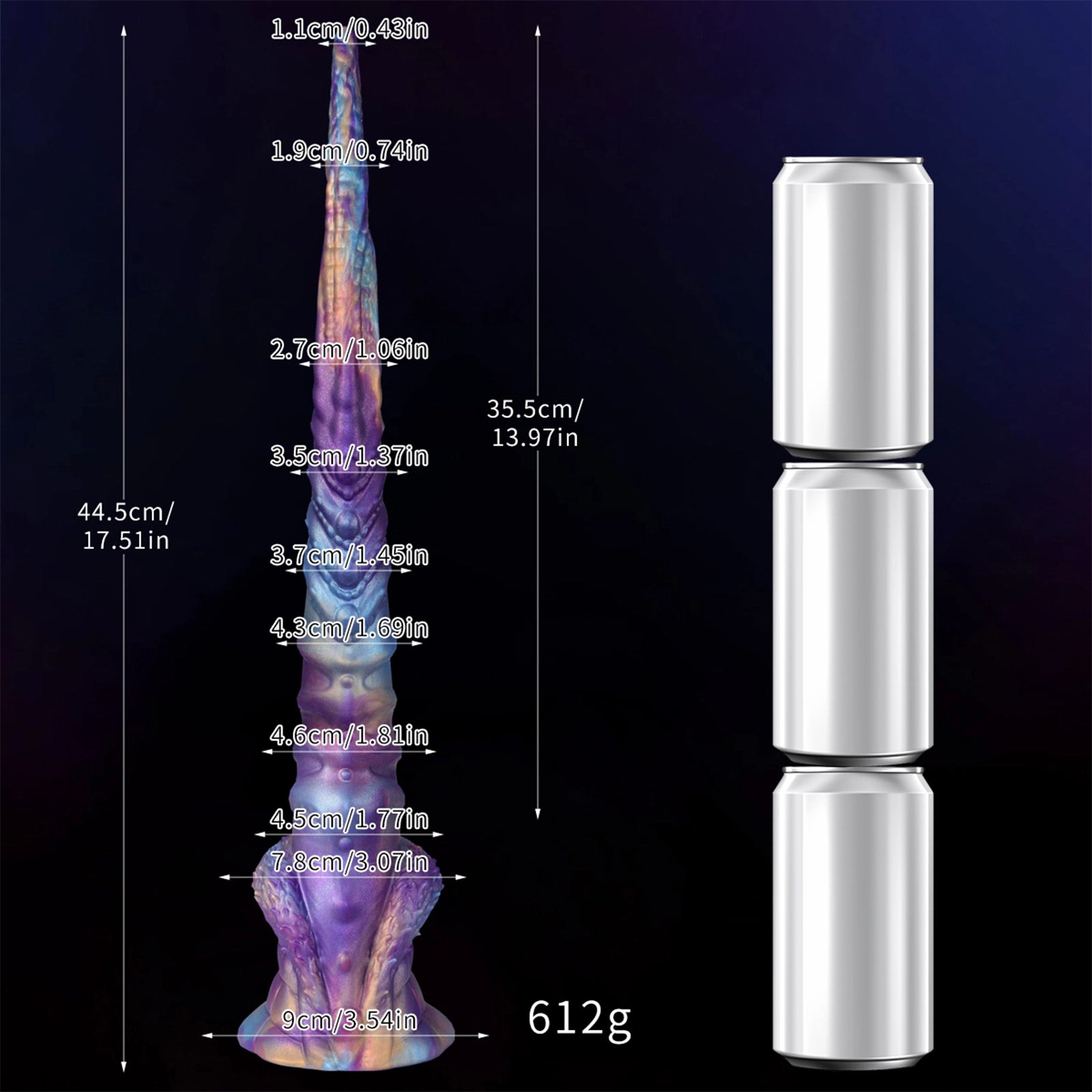 17.5 Fantasy Tentacle Dildo with Ocean Swirl Texture Suction Cup