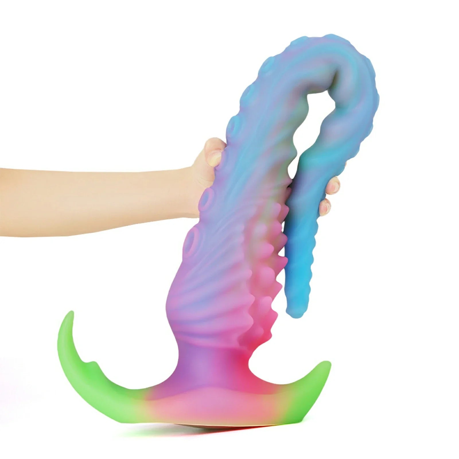 17.5 Inch Fantasy Tentacle Dildo Glow in the Dark Spiked Texture Anal Vaginal Play