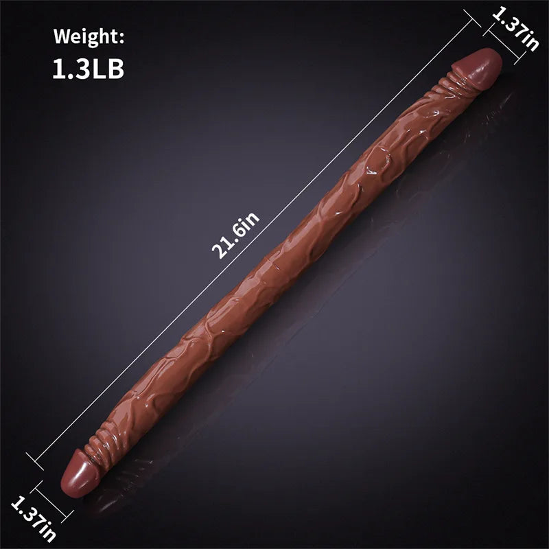 Extra Long Tan Double Head Dildo 21.6 Inch