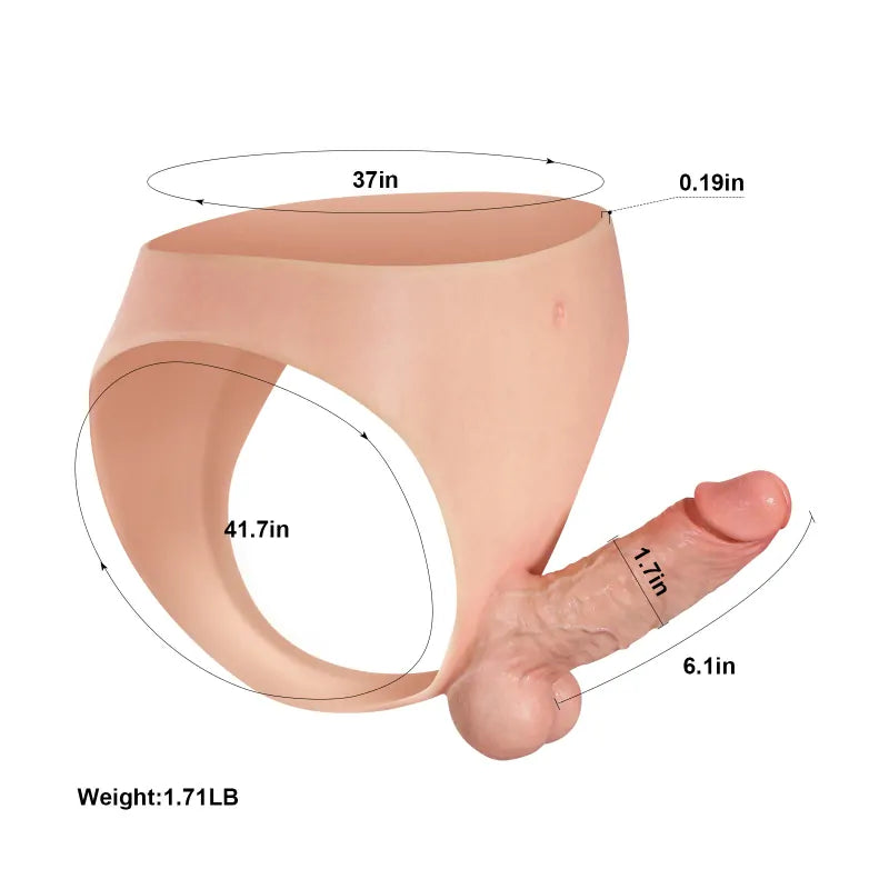 6.1" Lifelike Soft Silicone Strap-On Dildo with Cyber Skin