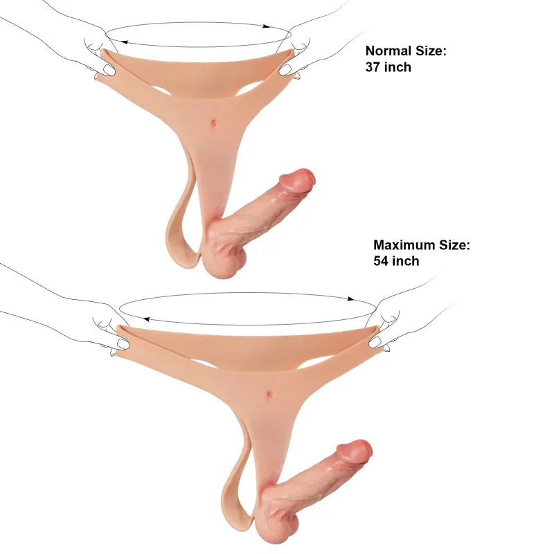 6.3" Realistic Sexy Thong Style Silicone Strap-On Dildo