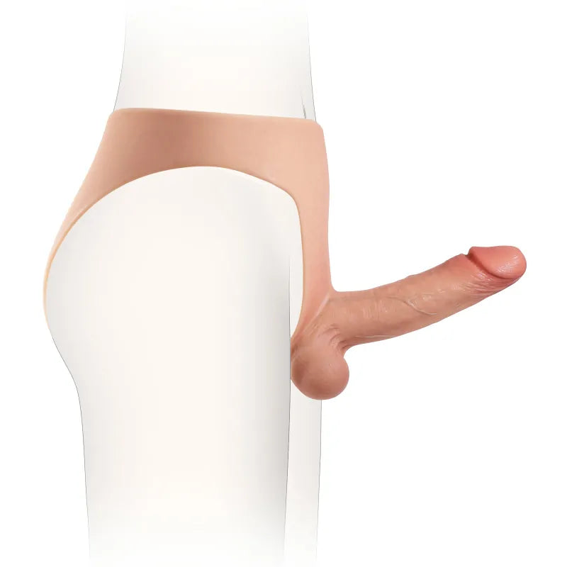 6.8" Wearable Solid Shaft Soft Balls Silicone Strap-On Dildo For Lesbian Couples