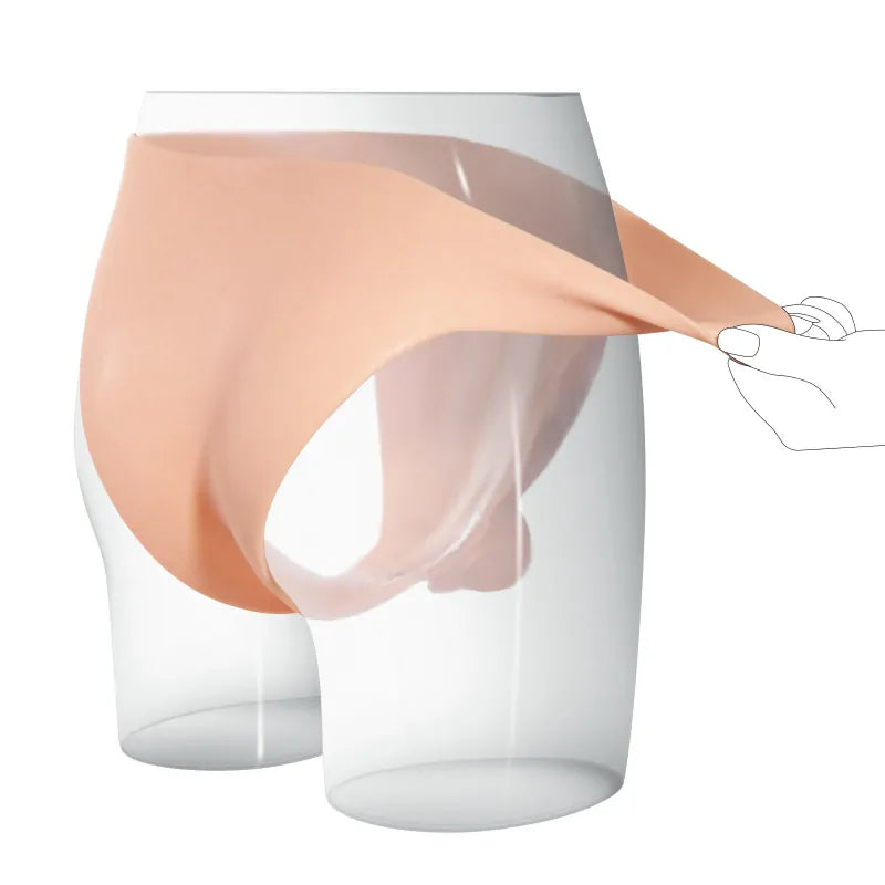 6.8" Wearable Solid Shaft Soft Balls Silicone Strap-On Dildo For Lesbian Couples