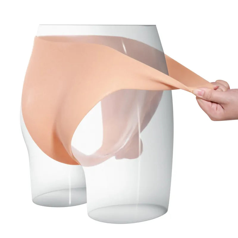 6.8" Wearable Solid Shaft Soft Balls Silicone Strap-On Dildo For Lesbian Couples